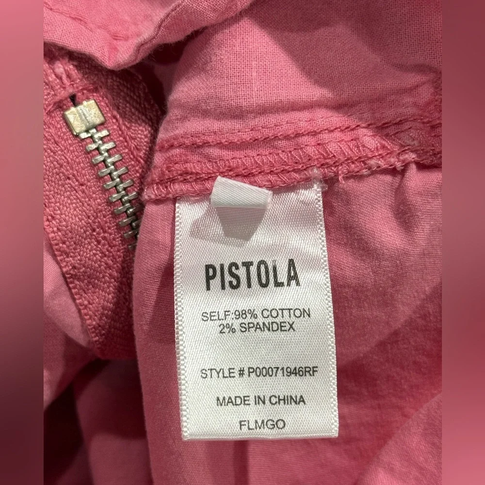 Pistola Flamingo Romper Zip-Down Drawstring Waist Cotton Blend Women’s Size XS